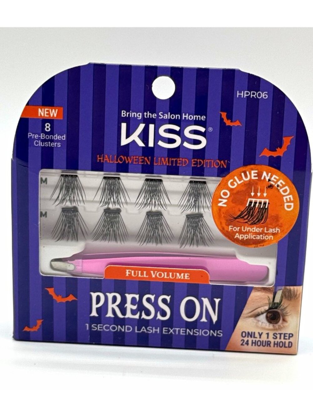 Kiss Press On 1 Second Cluster Eyelashes Full Volume Black Pre Bonded HPR06 New